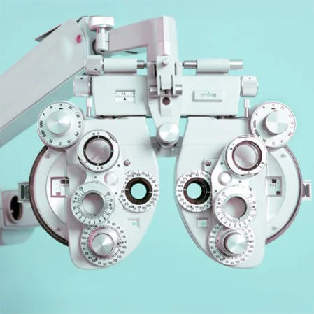 Equipment used during an eye exam